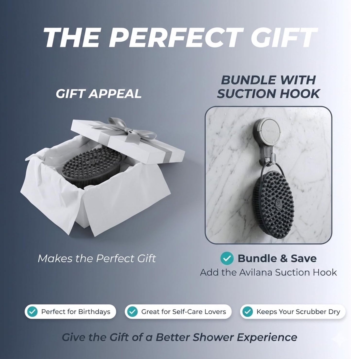 Silicone Body Scrubber — Scalp (Silver Edition)