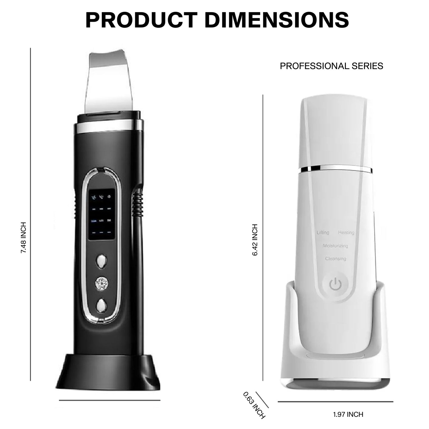 Ultrasonic Cleanser Skin Scrubber Face Spatula, Skin Spatula Pore Cleaner Blackhead Remover Tools for Facial Deep Cleansing, Skin Exfoliating Tool