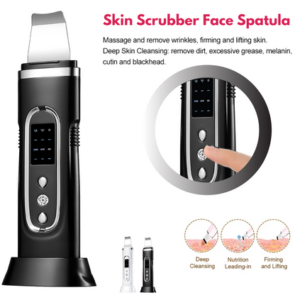 Ultrasonic Cleanser Skin Scrubber Face Spatula, Skin Spatula Pore Cleaner Blackhead Remover Tools for Facial Deep Cleansing, Skin Exfoliating Tool
