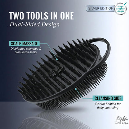 Silicone Body Scrubber — Scalp (Silver Edition)