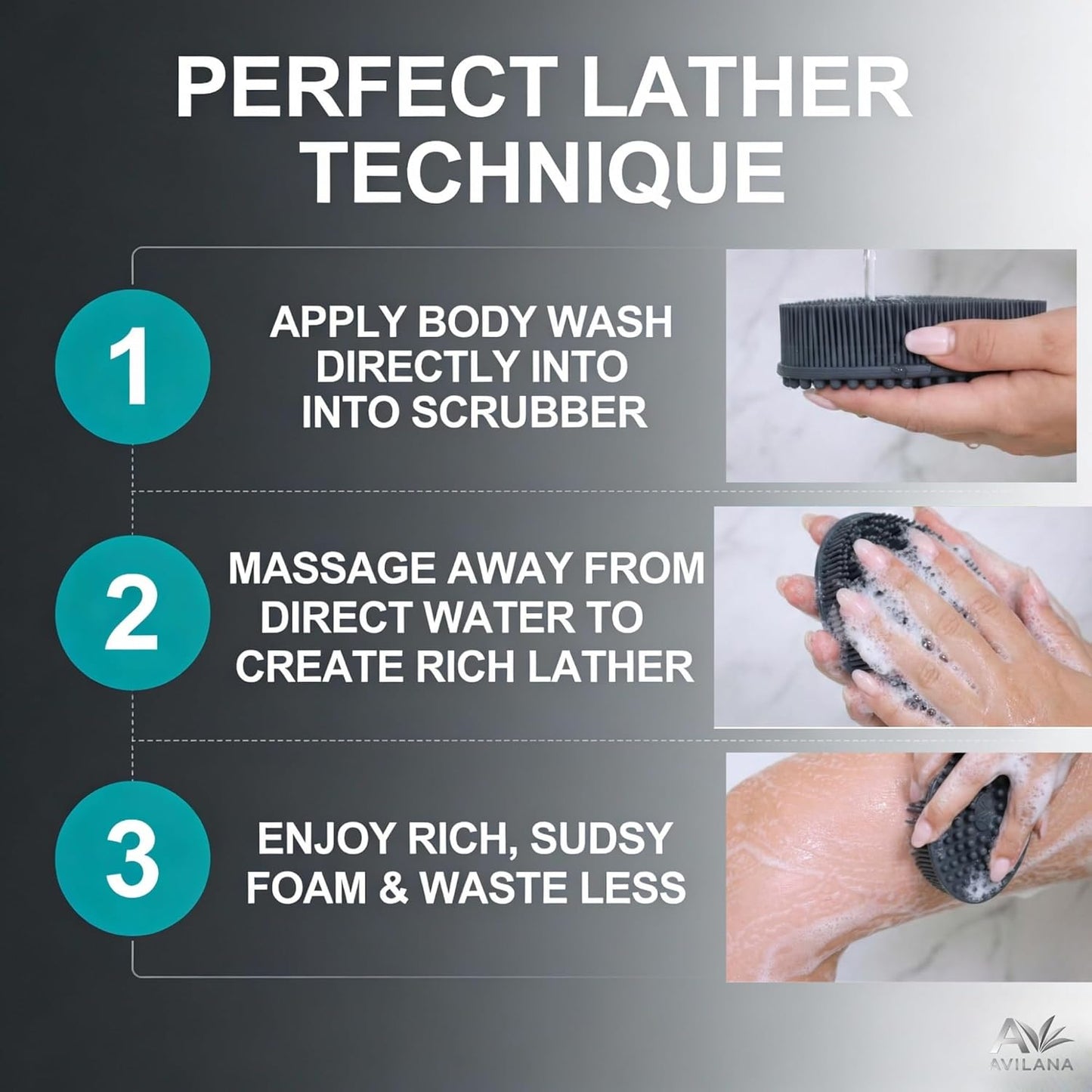 Silicone Body Scrubber — Scalp (Silver Edition)