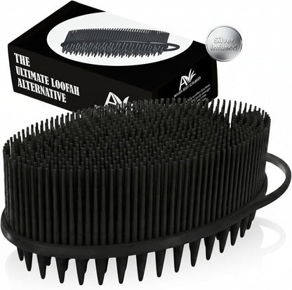 Silicone Body Scrubber — Scalp (Silver Edition)