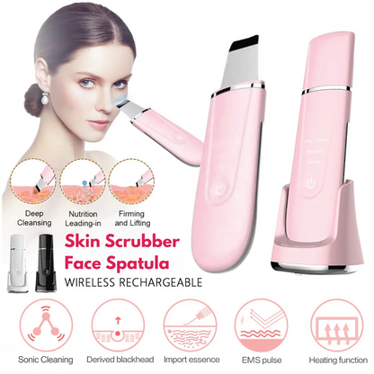 Ultrasonic Cleanser Skin Scrubber Face Spatula, Skin Spatula Pore Cleaner Blackhead Remover Tools for Facial Deep Cleansing, Skin Exfoliating Tool