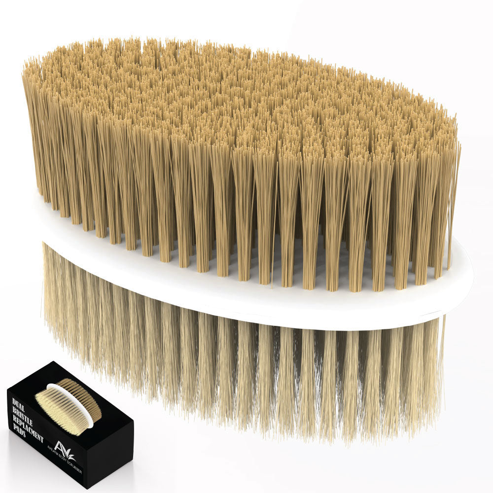 Replacement Pads — Soft & Stiff (2-Pack for Long Handle Scrubber)