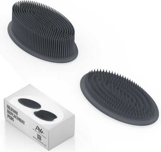 Replacement Pads — Silicone Bristles (2-Pack for Long Handle Scrubber)